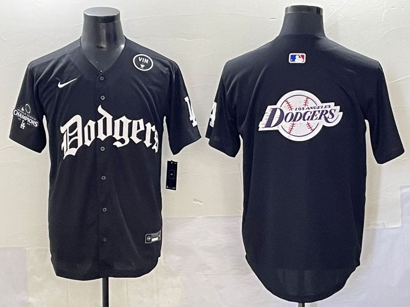 Men 2025 Los Angeles Dodgers Blank Black Seventh generation Joint Name Nike MLB Jersey style 38->los angeles dodgers->MLB Jersey